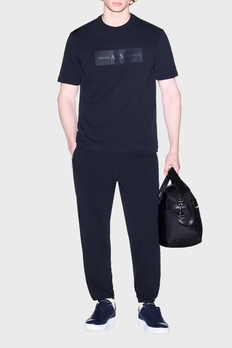 Armani Exchange Pamuklu Regular Fit Lastikli Paça Jogger Erkek Pantolon XM002353 AF21869 UB101 Lacivert - Armani Exchange (1)