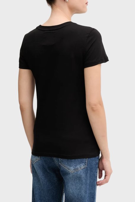 Armani Exchange Pamuklu Regular Fit Logolu Bisiklet Yaka Bayan T Shirt XW000831 AF10356 UC001 SİYAH - Armani Exchange (1)