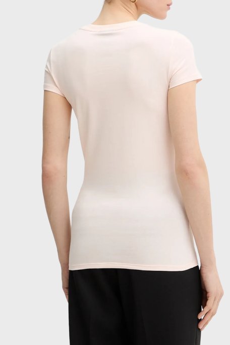 Armani Exchange Pamuklu Regular Fit Logolu Bisiklet Yaka Bayan T Shirt XW001837 AF16294 U4104 PUDRA - Armani Exchange (1)