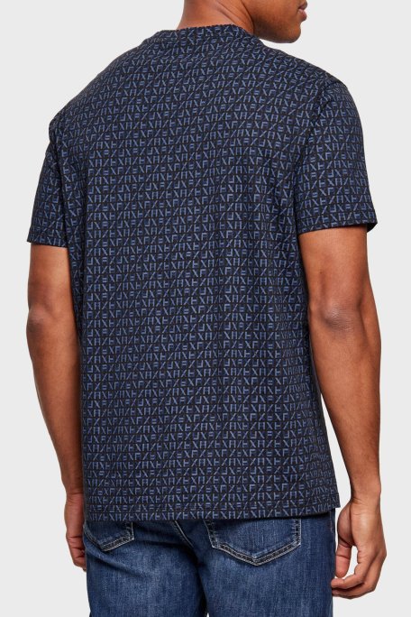 Armani Exchange Pamuklu Regular Fit Logolu Bisiklet Yaka Erkek T Shirt XM002778 AF10356 FB440 LACİVERT - Armani Exchange (1)