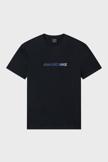 Armani Exchange Pamuklu Regular Fit Logolu Bisiklet Yaka Erkek T Shirt XM002785 AF10358 UB101 LACİVERT - Armani Exchange