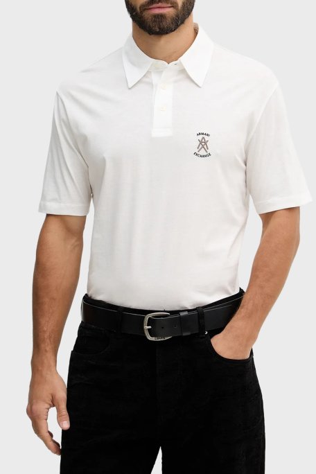 Armani Exchange Pamuklu Regular Fit Logolu Düğmeli Erkek Polo XM002209 AF10364 U0009 BEYAZ - Armani Exchange