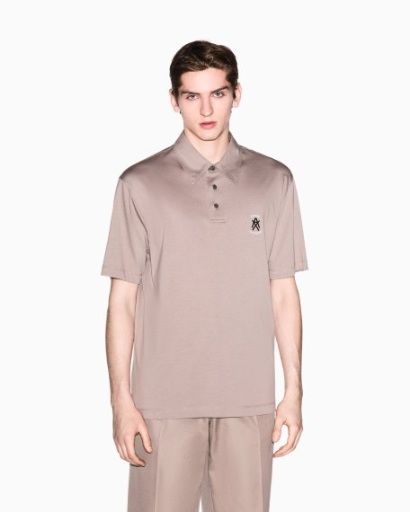Armani Exchange Pamuklu Regular Fit Logolu Düğmeli Erkek Polo XM002209 AF10364 U6107 GRİ - Armani Exchange
