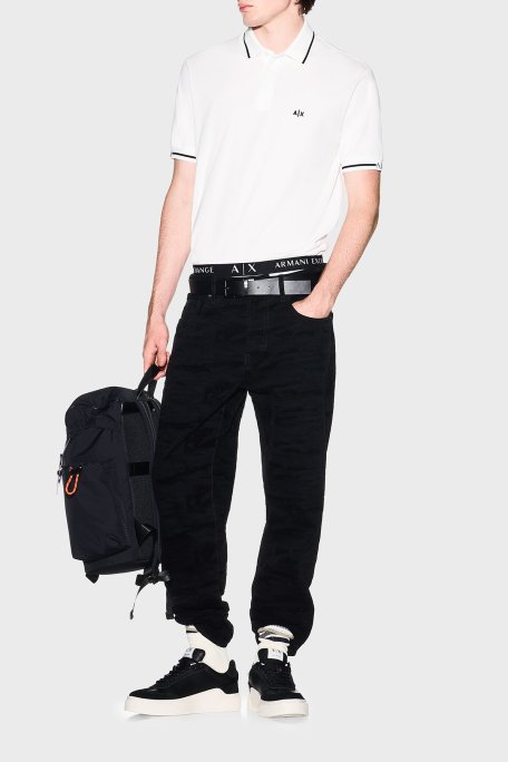 Armani Exchange Pamuklu Regular Fit Logolu Düğmeli Erkek Polo XM002356 AF13026 U0009 BEYAZ - Armani Exchange (1)