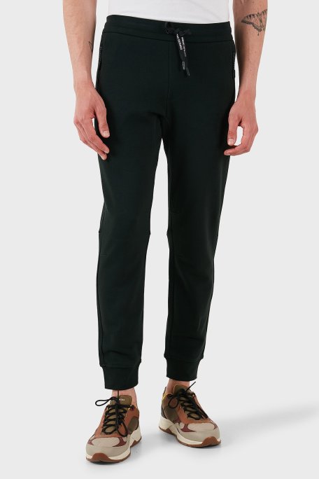 Armani Exchange Pamuklu Regular Fit Ribanalı Paça Jogger Spor Erkek Pantolon 8NZP73 ZJKRZ UB001 SİYAH - Armani Exchange