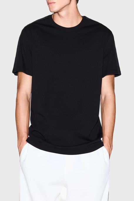 Armani Exchange Pamuklu Regular Fit Şerit Detaylı Bisiklet Yaka Erkek T Shirt XM001283 AF10361 UC001 SİYAH - Armani Exchange