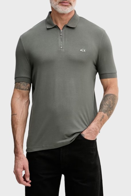 Armani Exchange Pamuklu Regular Fit Yarım Fermuarlı Erkek Polo XM002372 AF21936 U8144 HAKİ - Armani Exchange