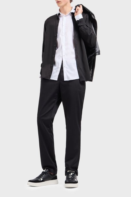 Armani Exchange Pamuklu Regular Fit Yüksek Bel Düz Paça Erkek Pantolon 8NZP20 ZN1RZ 1200 SİYAH - Armani Exchange (1)