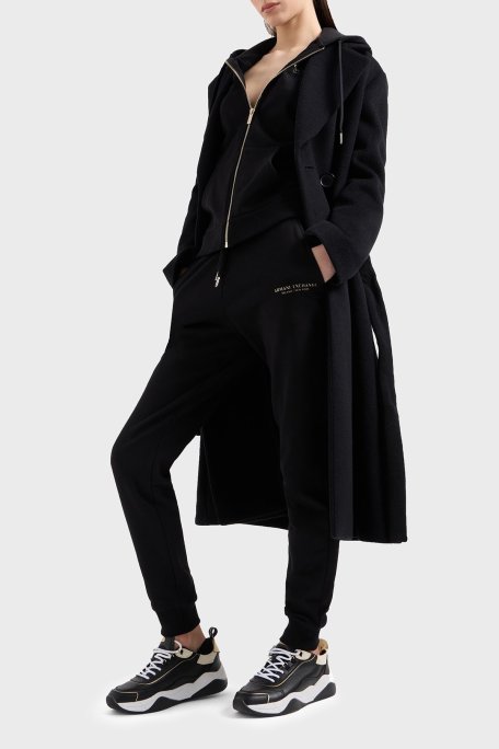 Armani Exchange Pamuklu Regular Fit Yüksek Bel Lastikli Paça Jogger Bayan Pantolon 8NYPBA YJE5Z 52AK SİYAH-GOLD - Armani Exchange (1)