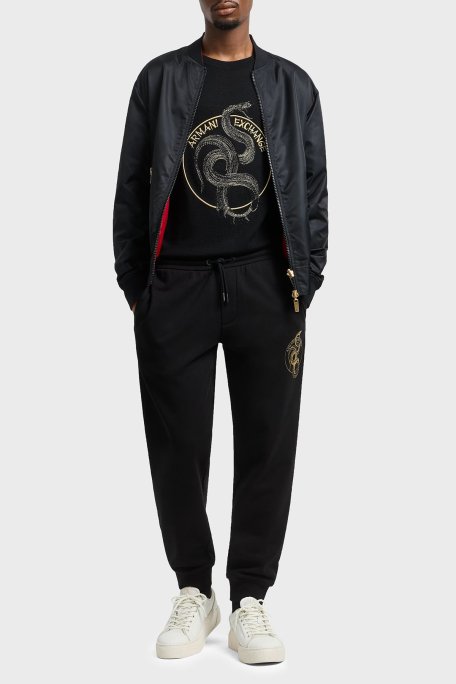 Armani Exchange Pamuklu Regular Fit Yüksek Bel Lastikli Paça Jogger Erkek Pantolon XM000218 AF10830 UC001 SİYAH - Armani Exchange (1)