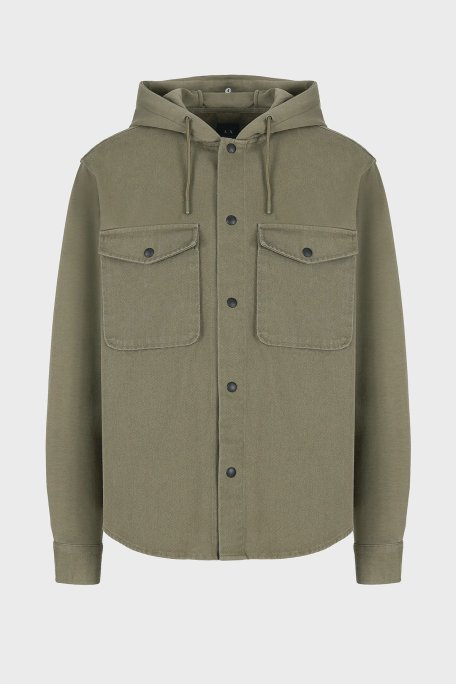 Armani Exchange Pamuklu Relaxed Fit Çift Cepli Kapüşonlu Erkek Gömlek 6RZCL1 Z196Z 1784 HAKİ - Armani Exchange (1)