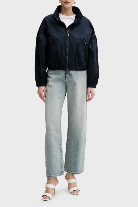 Armani Exchange Pamuklu Relaxed Fit Yüksek Bel Düz Paça Jeans Bayan Kot Pantolon XW000100 AF10869 MB001 Buz Mavi - Armani Exchange (1)