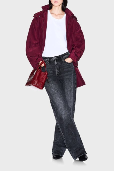 Armani Exchange Pamuklu Relaxed Fit Yüksek Bel Geniş Paça Jeans Bayan Kot Pantolon XW000100 AF16084 MC002 SİYAH - Armani Exchange (1)