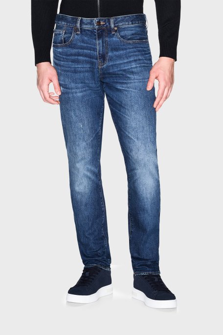 Armani Exchange Pamuklu Skinny Fit Normal Bel Jeans Erkek Kot Pantolon XM000070 AF25870 MB010 LACİVERT - Armani Exchange