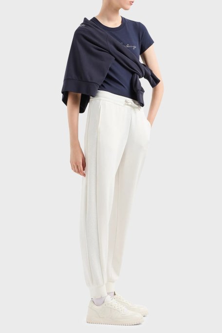 Armani Exchange Pamuklu Slim Fit Bisiklet Yaka Bayan T Shirt 3DYT27 YJDTZ 1593 LACİVERT - Armani Exchange (1)