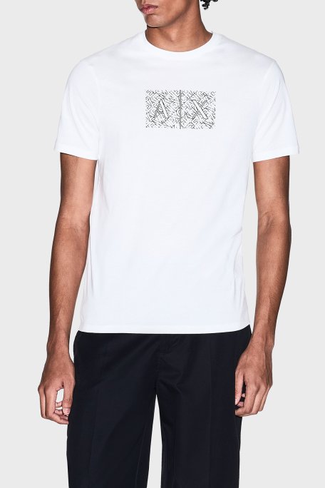 Armani Exchange Pamuklu Slim Fit Bisiklet Yaka Erkek T Shirt XM002784 AF10356 U0009 BEYAZ - Armani Exchange