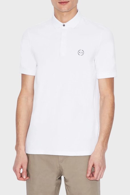 Armani Exchange Pamuklu T Shirt Erkek Polo 8NZF91 ZJ81Z 1100 BEYAZ - Armani Exchange