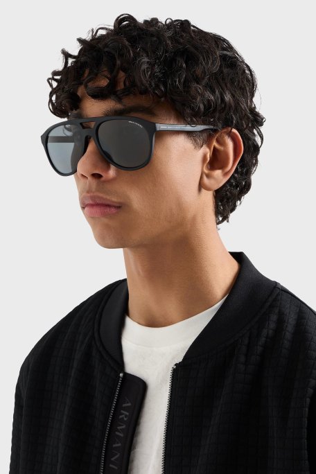 Armani Exchange Pilot Güneş Erkek Gözlük 0AX4156SU 8078T3 59 Mat Siyah-Gri Polarize - Armani Exchange (1)