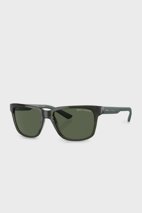 Armani Exchange Polarize Erkek Gözlük 0AX4026S 83419A 56 Parlak Şeffaf Yeşil-Koyu Yeşil - Armani Exchange