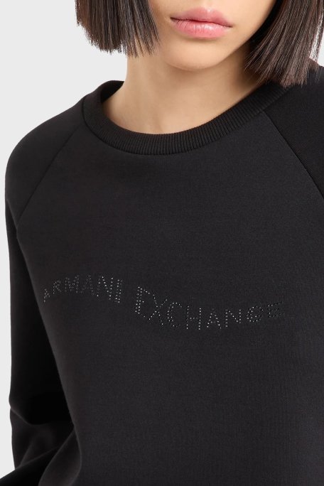 Armani Exchange Regular Fit Bisiklet Yaka Bayan Sweat 6DYM55 YJFPZ 1200 SİYAH - Armani Exchange (1)