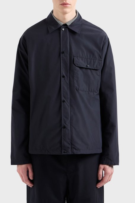 Armani Exchange Regular Fit Çıtçıt Düğmeli Cepli Erkek Gömlek Ceket XM000209 AF12012 UB101 LACİVERT - Armani Exchange