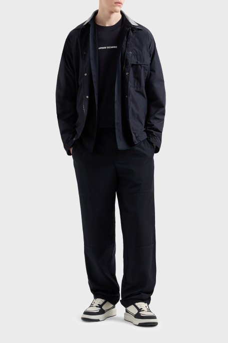 Armani Exchange Regular Fit Çıtçıt Düğmeli Cepli Erkek Gömlek Ceket XM000209 AF12012 UB101 LACİVERT - Armani Exchange (1)