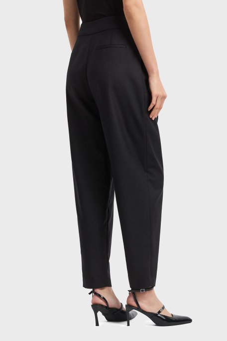 Armani Exchange Regular Fit Daralan Paça Pileli Kumaş Bayan Pantolon XW000222 AF10855 UC001 SİYAH - Armani Exchange (1)