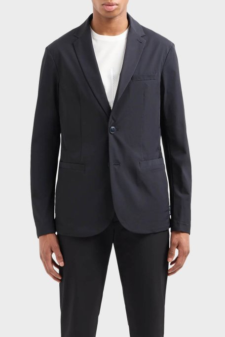 Armani Exchange Regular Fit Düğmeli Blazer Erkek Ceket 8NZG49 ZNYZZ 1583 LACİVERT - Armani Exchange
