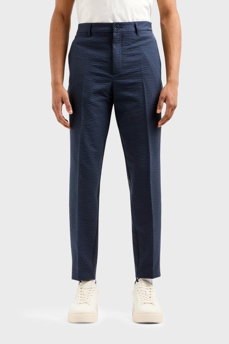 Armani Exchange Regular Fit Gofre Klasik Erkek Pantolon 3DZP51 ZN1AZ 15BA LACİVERT - Armani Exchange