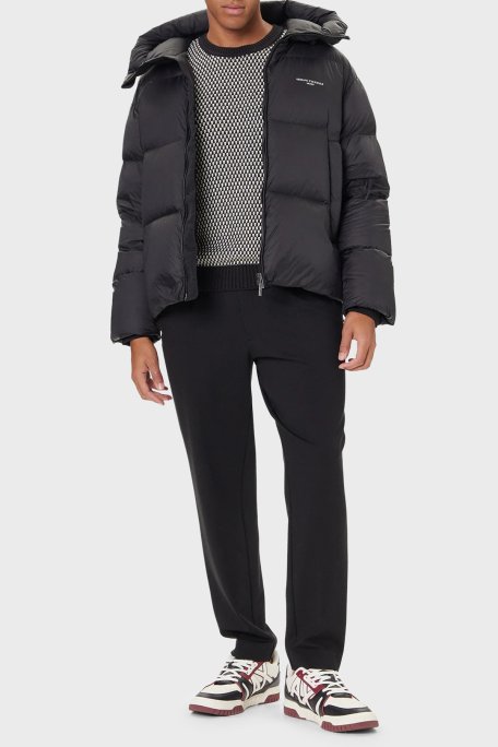 Armani Exchange Regular Fit Kapüşonlu Dik Yaka Kapitoneli Şişme Erkek Mont XM001115 AF16589 UC001 SİYAH - Armani Exchange (1)