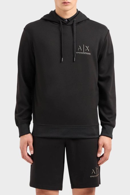 Armani Exchange Regular Fit Kapüşonlu Erkek Sweat 3DZMSB Z9N1Z 1200 SİYAH - Armani Exchange