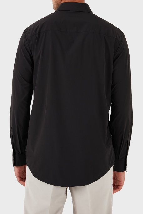 Armani Exchange Regular Fit Klasik Yaka Uzun Kollu Erkek Gömlek XM001567 AF19193 UC001 SİYAH - Armani Exchange (1)