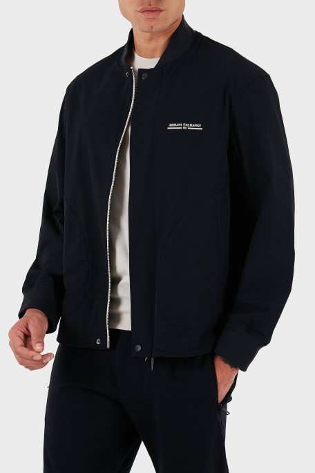 Armani Exchange Regular Fit Kolej Yaka Logolu Bomber Erkek Ceket XM001854 AF15604 UB101 LACİVERT - Armani Exchange