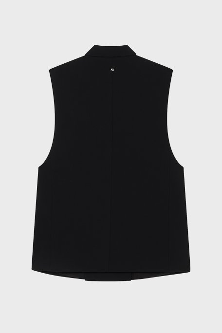 Armani Exchange Regular Fit Kruvaze Yaka Düğmeli Bayan Yelek XW001823 AF16125 UC001 SİYAH - Armani Exchange (1)