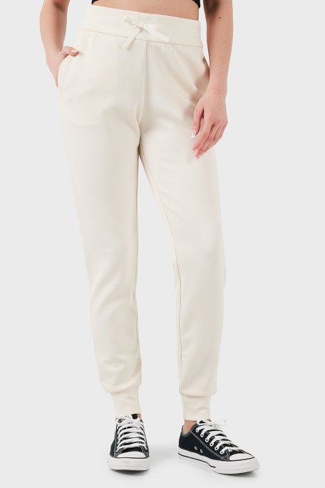 Armani Exchange Regular Fit Normal Bel Ribanalı Paça Bayan Pantolon XW000507 AF12819 U1003 EKRU - Armani Exchange