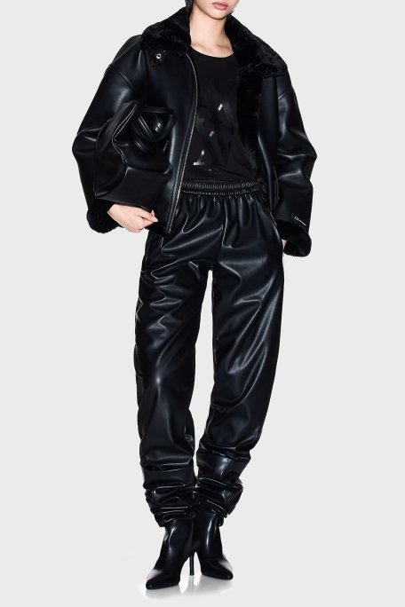 Armani Exchange Relaxed Fit Lastikli Bel Düz Paça Bayan Pantolon XW000681 AF16106 UC001 SİYAH - Armani Exchange (1)