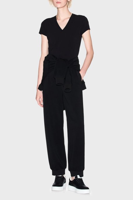 Armani Exchange Relaxed Fit Lastikli Paça Logolu Jogger Bayan Pantolon XW001011 AF16111 UC001 SİYAH - Armani Exchange (1)