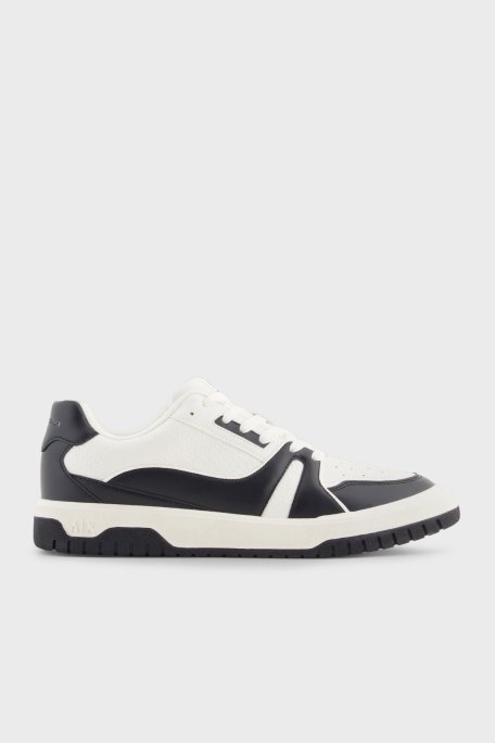 Armani Exchange Renk Bloklu Sneaker Erkek Ayakkabı XM001933 AF17537 MC011 SİYAH-BEYAZ - Armani Exchange