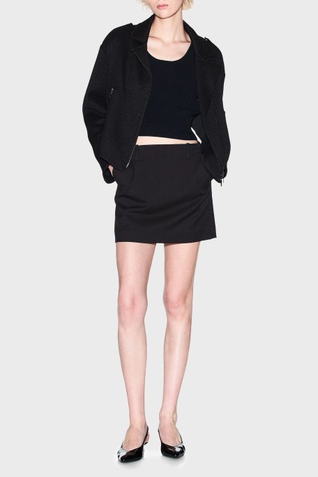 Armani Exchange Slim Fit Apaş Yaka Simli Dokuma Bayan Ceket XW001236 AF16198 UC001 SİYAH - Armani Exchange (1)