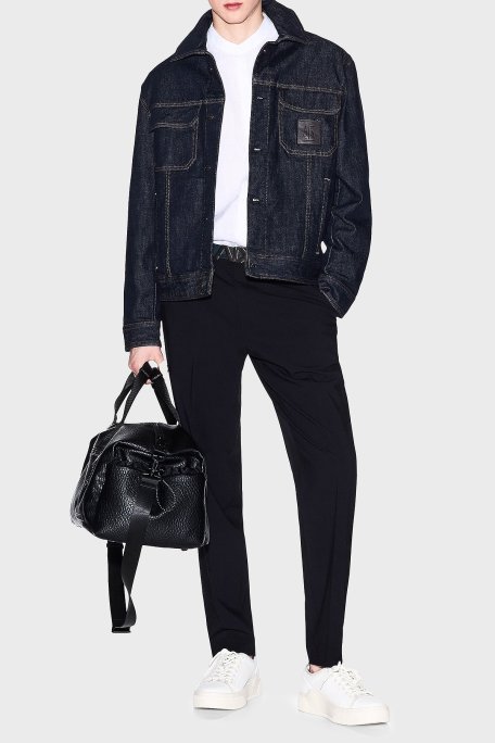 Armani Exchange Slim Fit Normal Bel Düz Paça Kumaş Erkek Pantolon XM000346 AF10897 UC001 SİYAH - Armani Exchange