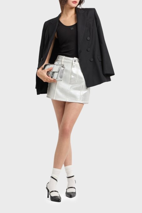 Armani Exchange Slim Fit Yuvarlak Yaka Logolu Bayan Top XW000090 AF10805 UC001 SİYAH - Armani Exchange (1)