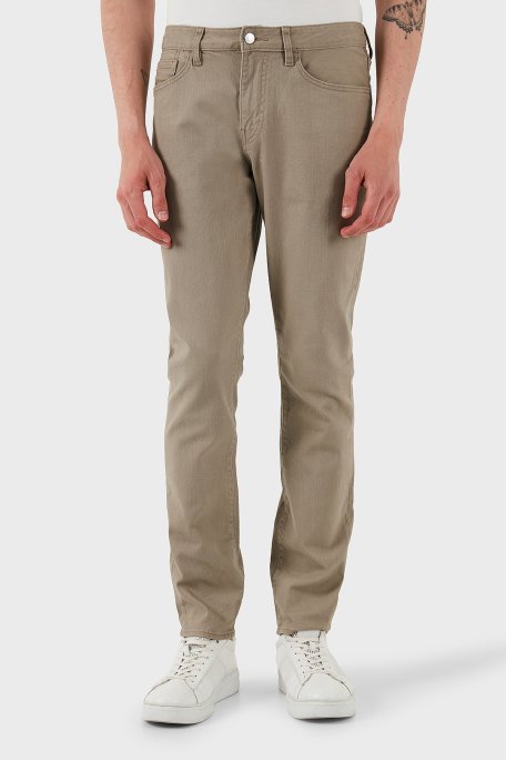 Armani Exchange Streç Pamuklu Regular Fit Normal Bel Düz Paça Jeans Erkek Kot Pantolon XM000070 AF14267 U6167 BEJ - Armani Exchange
