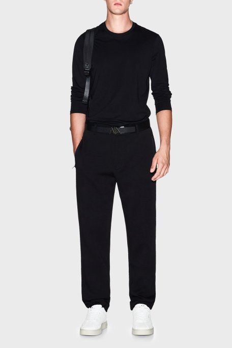 Armani Exchange Streç Pamuklu Regular Fit Orta Bel Düz Paça Erkek Pantolon XM001302 AF10818 UC001 SİYAH - Armani Exchange (1)