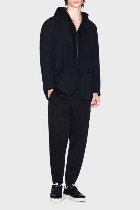 Armani Exchange Streç Pamuklu Relaxed Fit Kapüşonlu Erkek Sweat XM000967 AF16222 UC001 SİYAH - Armani Exchange (1)