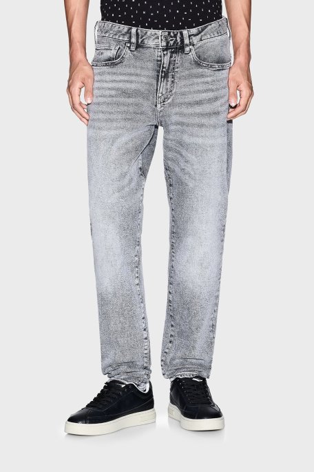 Armani Exchange Streç Pamuklu Slim Fit Düşük Bel Dar Paça Jeans Erkek Kot Pantolon XM000070 AF18823 M8088 GRİ - Armani Exchange
