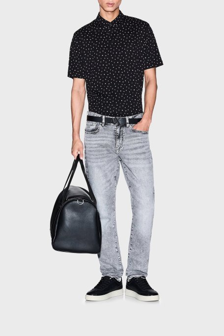 Armani Exchange Streç Pamuklu Slim Fit Düşük Bel Dar Paça Jeans Erkek Kot Pantolon XM000070 AF18823 M8088 GRİ - Armani Exchange (1)