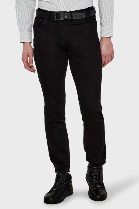 Armani Exchange Streç Pamuklu Slim Fit Normal Bel Dar Paça Jeans Erkek Kot Pantolon XM000070 AF14267 UC001 SİYAH - Armani Exchange