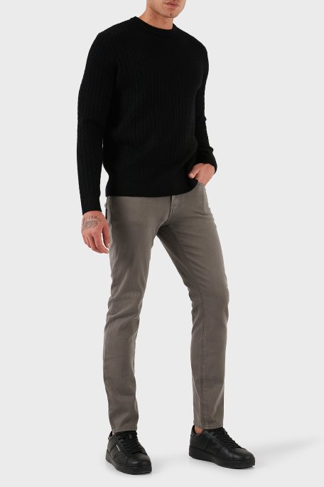 Armani Exchange Streç Pamuklu Slim Fit Normal Bel Dar Paça Jeans Erkek Kot Pantolon XM000070 AF18826 U8092 KOYU GRİ - Armani Exchange (1)