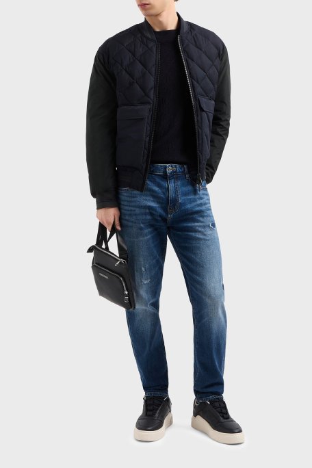 Armani Exchange Streç Pamuklu Slim Fit Normal Bel Düz Paça Jeans Erkek Kot Pantolon XM000070 AF12965 MB002 MAVİ - Armani Exchange