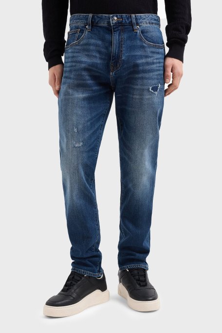 Armani Exchange Streç Pamuklu Slim Fit Normal Bel Düz Paça Jeans Erkek Kot Pantolon XM000070 AF12965 MB002 MAVİ - Armani Exchange (1)